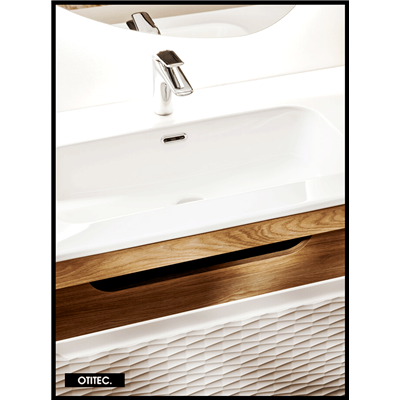 Meuble sous vasque de 90 cm - Beige - 2 tiroirs - SEA