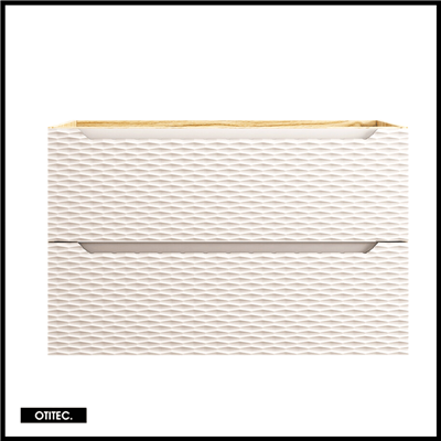 Meuble sous vasque de 90 cm - Beige - 2 tiroirs - SEA