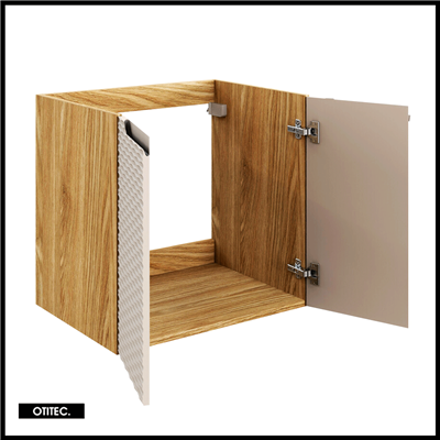 Meuble sous vasque de 60 cm - Beige - 2 portes - SEA