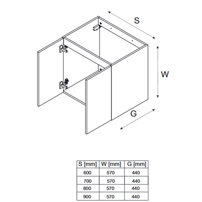 Meuble sous vasque de 60 cm - Beige - 2 portes - SEA