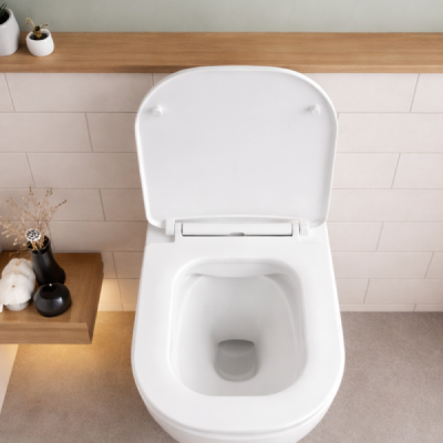 WC suspendu sans bride - 52 x 36 cm - Blanc - CLEO CONFORT