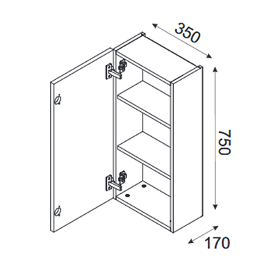 Armoire de salle de bain - 75 cm - Beige - SETTA