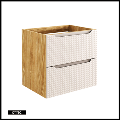 Meuble sous vasque de 60 cm - Beige - 2 tiroirs - SETTA