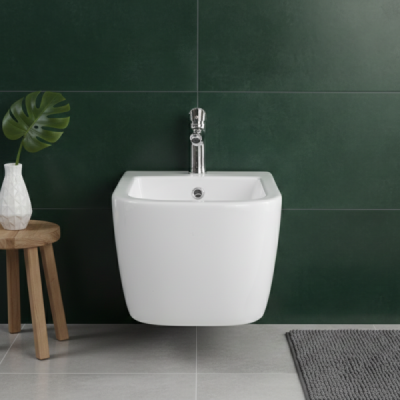 Bidet suspendu - 52 x 37 x 29 cm - Blanc - CLEO