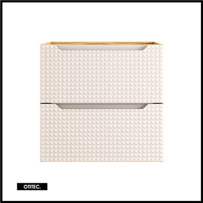Meuble sous vasque de 60 cm - Beige - 2 tiroirs - SETTA
