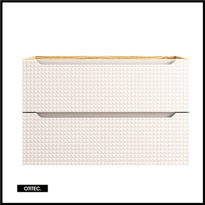 Meuble sous vasque de 90 cm - Beige - 2 tiroirs - SETTA