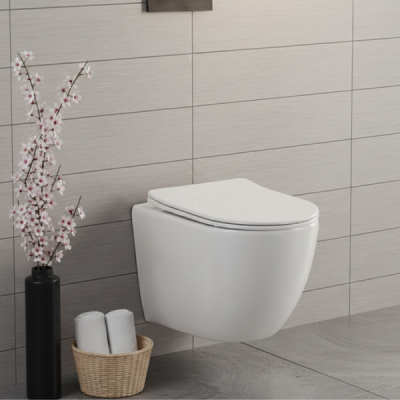 WC suspendu sans bride - 52 x 36 cm - Blanc - CLEO CONFORT