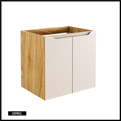 Meuble sous vasque de 60 cm - Beige - 2 portes - SETTA