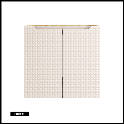 Meuble sous vasque de 60 cm - Beige - 2 portes - SETTA