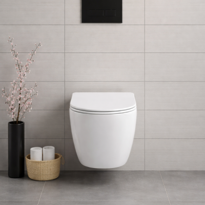 WC suspendu sans bride - 52 x 36 cm - Blanc - CLEO CONFORT
