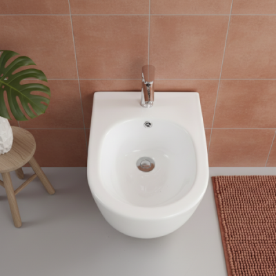 Bidet suspendu - 52 x 36,3 x 33 cm - Blanc -VELA