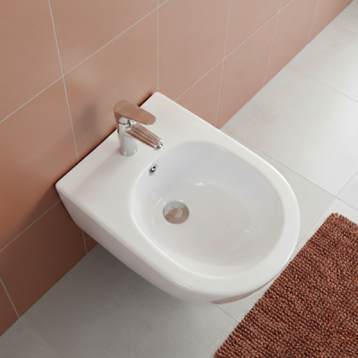 Bidet suspendu - 52 x 36,3 x 33 cm - Blanc -VELA