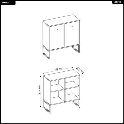 Commode - H.82 x L.77 x P.33 - MOVA