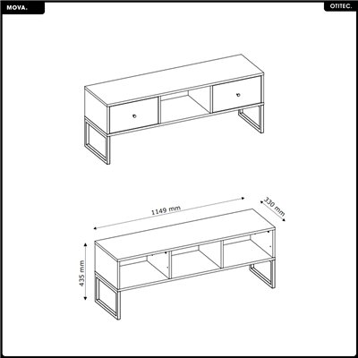 Meuble TV - H.42 x L.115 x P.33 - MOVA