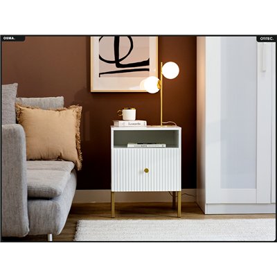 Table de chevet - H.60 x L.47 x P.41 - OSMA - NOIR