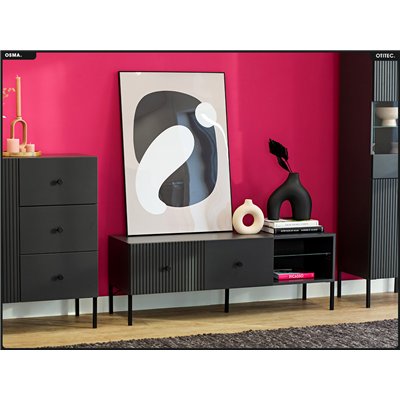 Meuble TV - H.48 x L.135 x P.42 - OSMA - NOIR