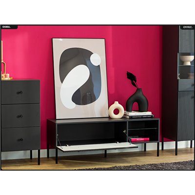 Meuble TV - H.48 x L.135 x P.42 - OSMA - NOIR