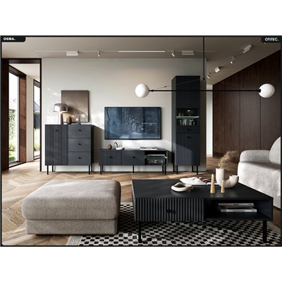 Meuble TV - H.48 x L.135 x P.42 - OSMA - NOIR