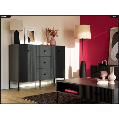Commode - H.98 x L.135 x P.42 - OSMA - NOIR