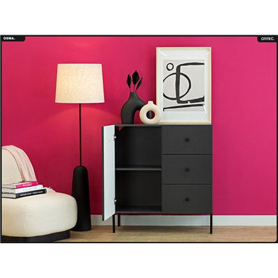 Commode - H.98 x L.91 x P.42 - OSMA - NOIR