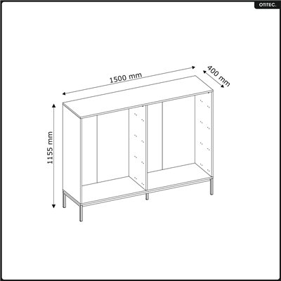 Commode - H.115 x L.150 x P.40 - SUNA - NOIR
