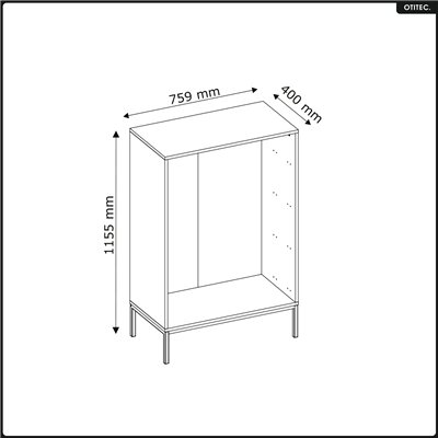 Commode - H.115 x L.75 x P.40 - SUNA - CACHEMIRE