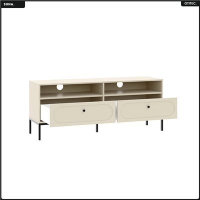 Meuble TV - H.60 x L.150 x P.40 - SUNA - CACHEMIRE