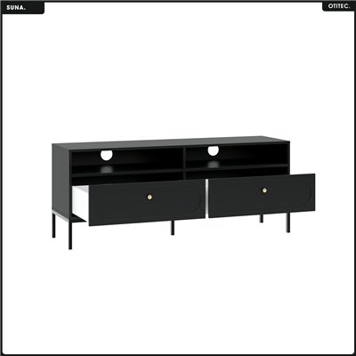 Meuble TV - H.60 x L.150 x P.40 - SUNA - NOIR