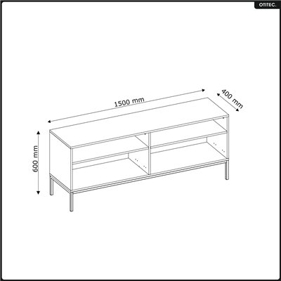 Meuble TV - H.60 x L.150 x P.40 - SUNA - NOIR