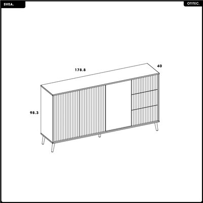 Commode - H.98 x L.179 x P.40 - SVEA
