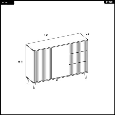 Commode - H.98 x L.135 x P.40 - SVEA