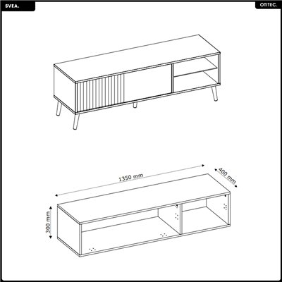 Meuble TV - H.48 x L.135 x P.40 - SVEA