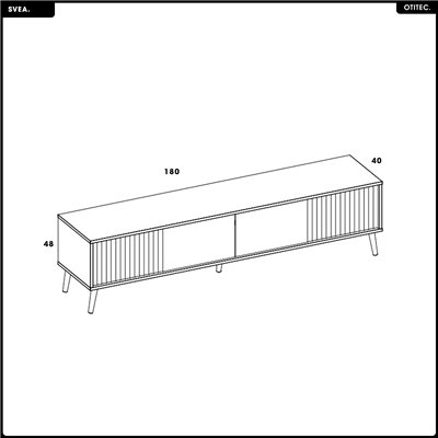 Meuble TV - H.48 x L.180 x P.40 - SVEA