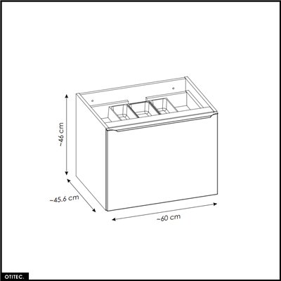 Meuble sous vasque - 60 cm - 2 tiroirs - BOLD TAUPE