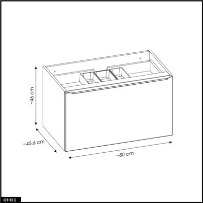 Meuble sous vasque - 80 cm - 2 tiroirs - BOLD OAK