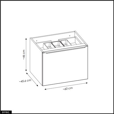 Meuble sous vasque - 60 cm - 2 tiroirs - BOLD OAK