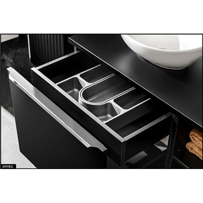 Meuble sous vasque - 80 cm - 2 tiroirs - BOLD BLACK