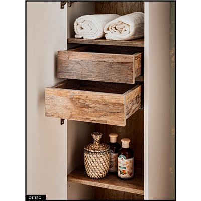 Colonne de salle de bain - 35 x 160 cm - 1 porte - 2 tiroirs - BOLD TAUPE