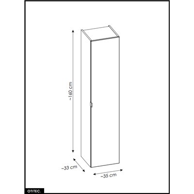 Colonne de salle de bain - 35 x 160 cm - 1 porte - 2 tiroirs - BOLD TAUPE