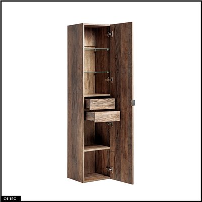 Colonne de salle de bain - 35 x 160 cm - 1 porte - 2 tiroirs - BOLD OAK