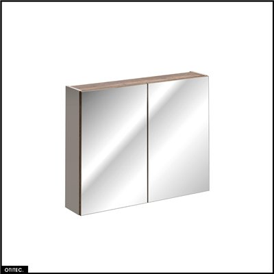 Armoire murale de salle de bain - 80 cm - avec Miroir - 2 portes - BOLD TAUPE