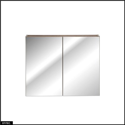 Armoire murale de salle de bain - 80 cm - avec Miroir - 2 portes - BOLD TAUPE