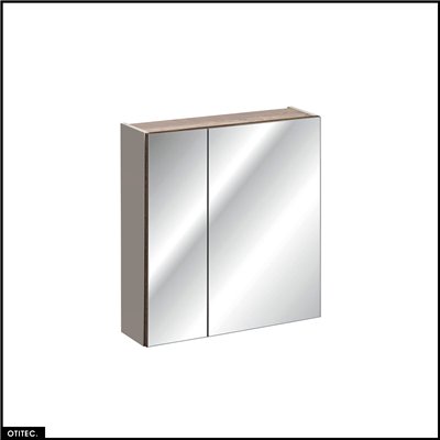 Armoire murale de salle de bain - 60 cm - avec Miroir - 2 portes - BOLD TAUPE