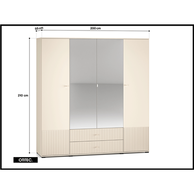 Armoire - H.210 x L.200 x P.55 cm - SOFY