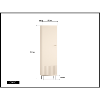 Armoire - H.190 x L.55 x P.34 cm - SOFY