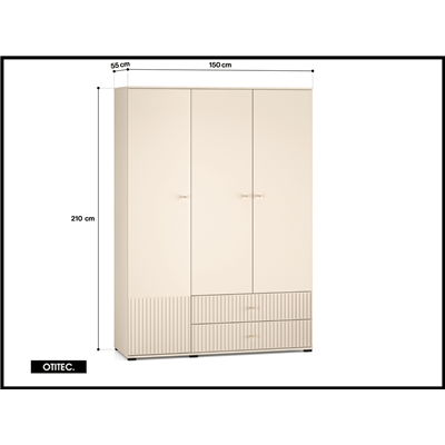 Armoire - H.210 x L.150 x P.55 cm - SOFY