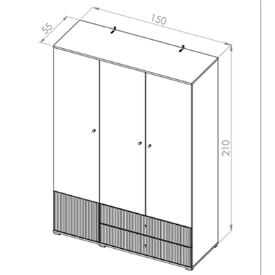 Armoire - H.210 x L.150 x P.55 cm - SOFY