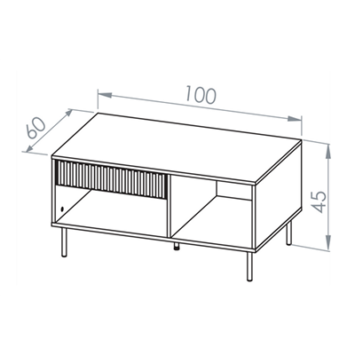 Table basse - H.48 x L.60 x L.100 cm - SOFY