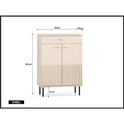 Meuble à chaussures - H.100 x L.68 x L.34 cm - SOFY