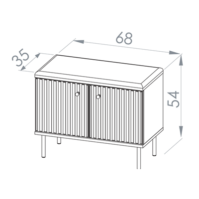 Meuble à chaussures - H.55 x L.34 x L.70 cm - SOFY